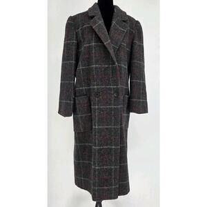 Vintage Cassidy Womens Checkered Coat 10 Dark Gray  100% Wool Coat Hand Tailored
